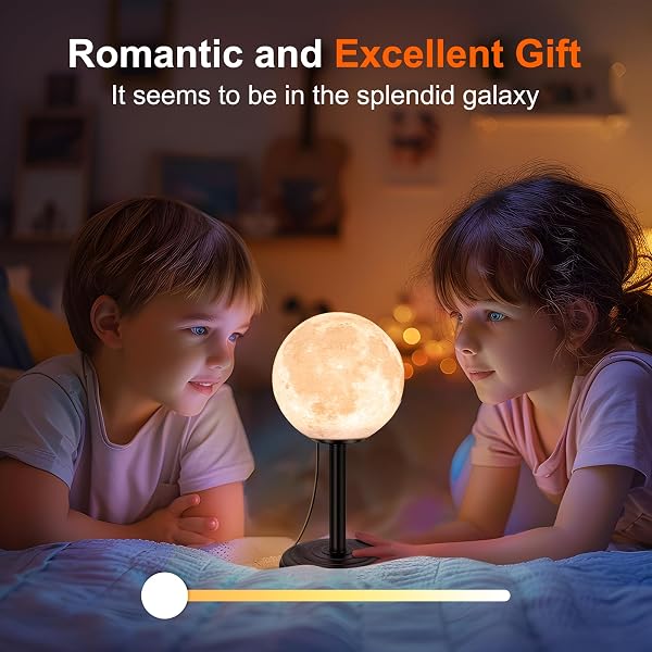 JIMIMORO MOON LAMP LED NIGHT LIGHT – DIMMABLE BEDSIDE LAMPS SMALL MODERN BEDROOM LAMP LED DESK LIGHT WITH 25 LIGHTING MODES 3D PRINTED REALISTIC MOON SURFACE – PERFECT FOR GIRLS BOYS KIDS BIRTHDAY