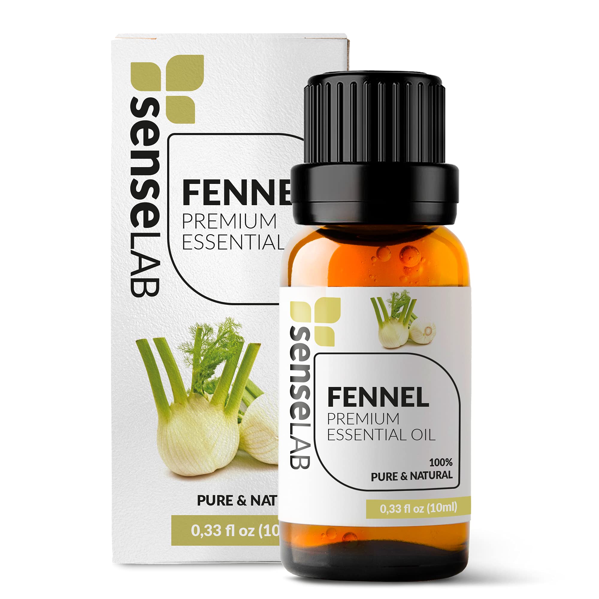 SenseLAB Fennel Essential Oil - 100% Pure Extract Fennel Oil Therapeutic Grade Essential Oils - for Diffuser and Humidifier - Enhances Focus - Hair and Skin Care Oil - Aromatherapy Oils (10 ml)