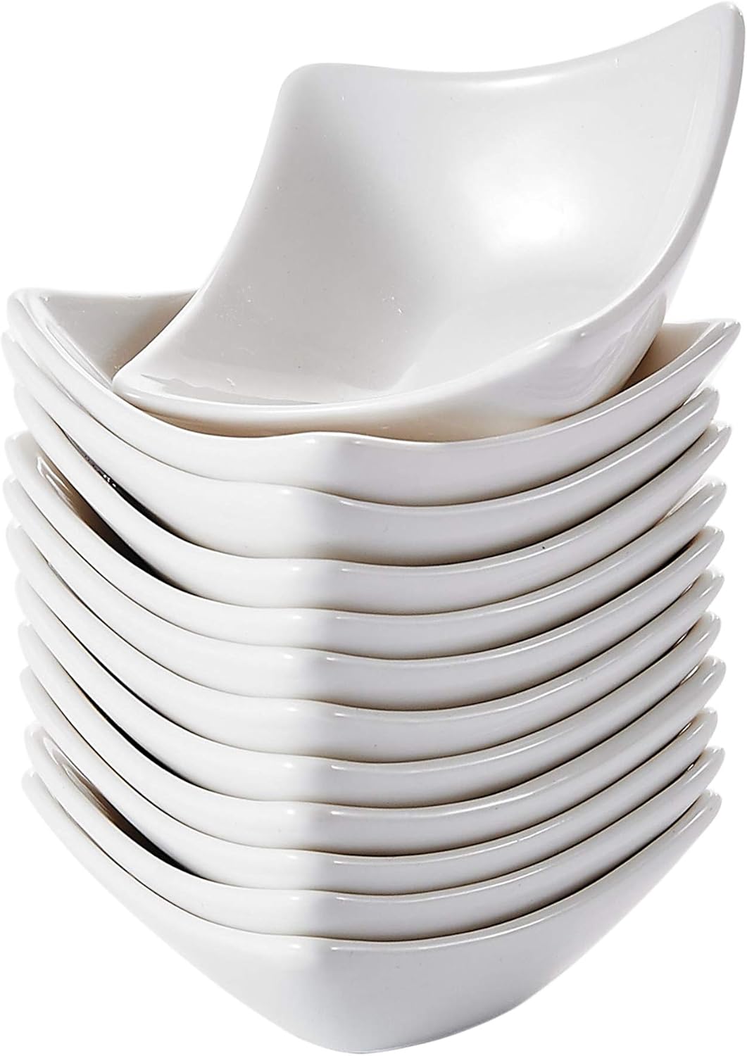 MALACASA, Series Ramekin, 12Piece 3" (7.5cm) Ramekins Ivory White