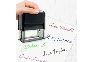 Custom Stamp Self Inking Personalized Signature Stamp for Signing Name 5 Colors Choices and 30 Fonts Options 0.59" X 1.57"