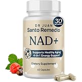Santo Remedio NAD+ Supplement, Healthy Aging &amp; Cellular Health, 60 Capsules | Clinically Studied Ingredients Supports Brain Cell Function, Cellular Renewal &amp; Strengthens the Immune System - Women &amp; Men