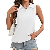 Sleeveless Collared Tunic Tank Tops for Women V Neck Work Office Dressy Casual Ribbed Knit Stretchy Shirts 2025