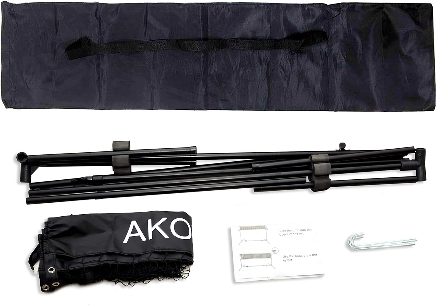 AKOZLIN Portable Adjust Height 2.8-5ft Tennis Badminton Volleyball Net Set - Net for Tennis, Soccer Tennis, Pickleball, Kids Volleyball for Indoor or Outdoor Court, Beach, Driveway : Sports & Outdoors