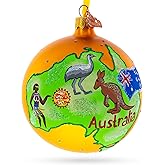Travel to Australia Glass Ball Christmas Ornament 4 Inches
