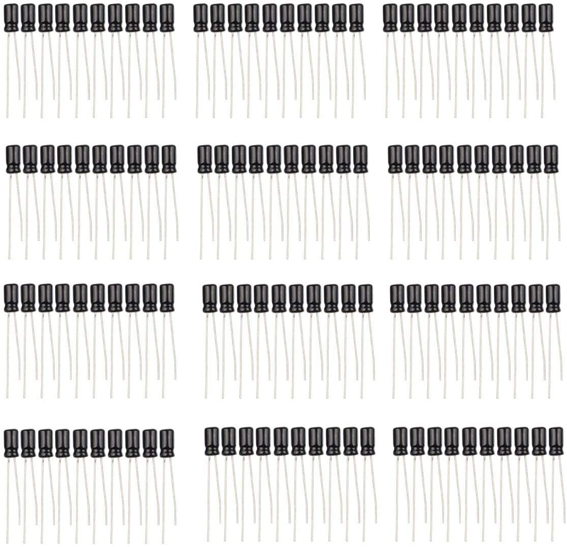 HALJIA 0.22uF~470uF Electrolytic Capacitor for DIY Project (120 PCS) Compatible with Arduino Raspberry Pi DIY Etc