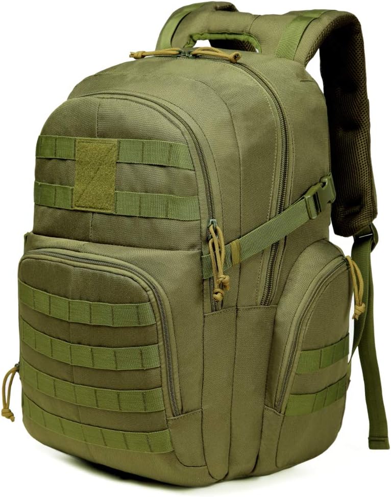 Colisal Tactical Backpack Military Army Backpack 40L Assault Backpack Waterproof Military Rucksack Canvas Molle Backpack Camping Hiking Trekking 3 Day Army Green Black