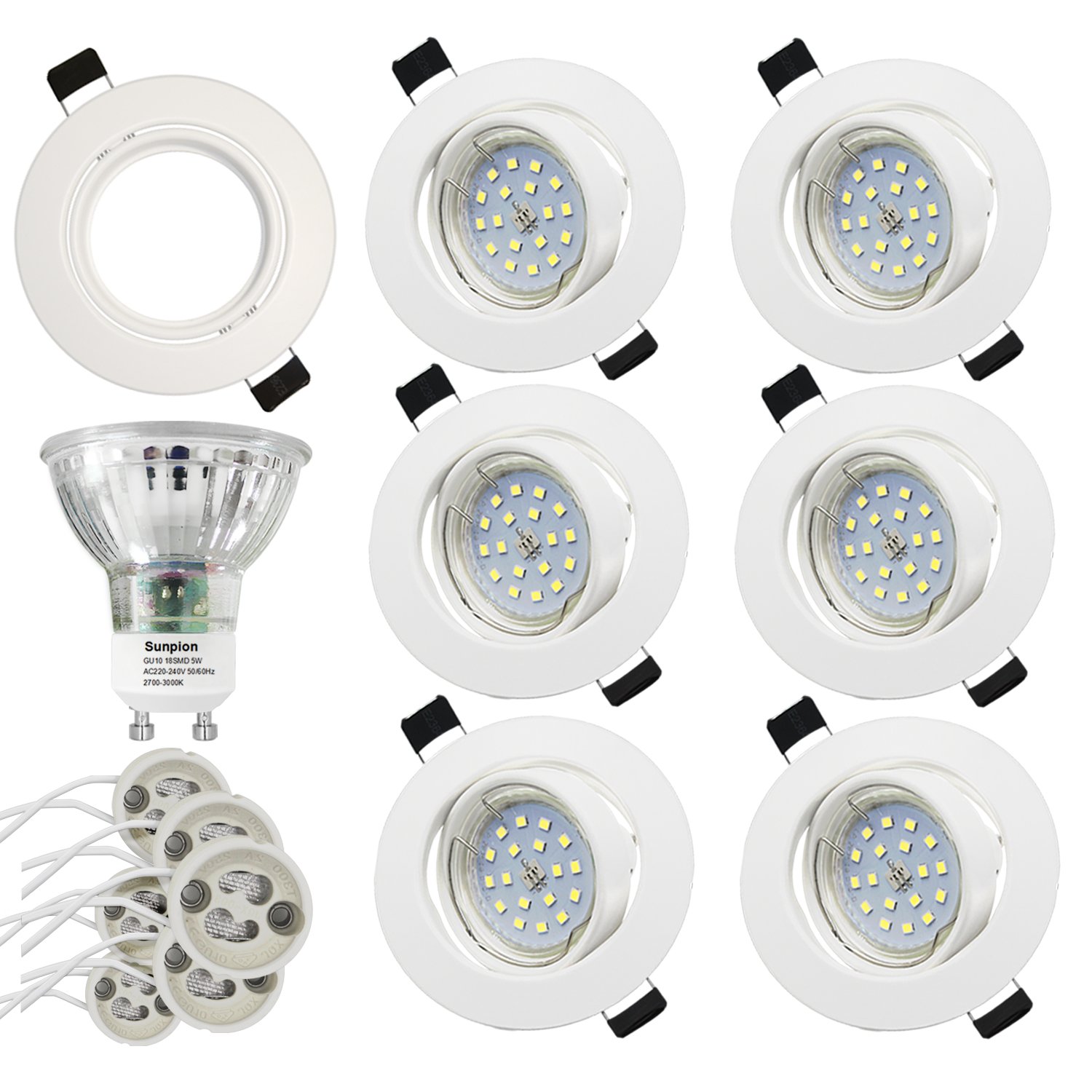 Led Recessed Ceiling Lights,5W Downlights Equivalent 60W, 600LM,Warm