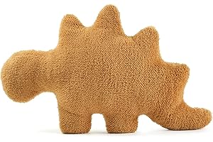SNOWOLF Cute Dino Nugget Pillow Soft Squishy Dinosaur Chicken Nugget Pillow Plush Toy for Decorations (Can't Stand Still), Creative Gift Ideas for Boys Girls Easter Birthday (Stegosaurus), 13.7"