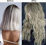 AliLeader Ash Blonde Clip-In Hair Extensions 20in 4pcs Synthetic Wavy view 5