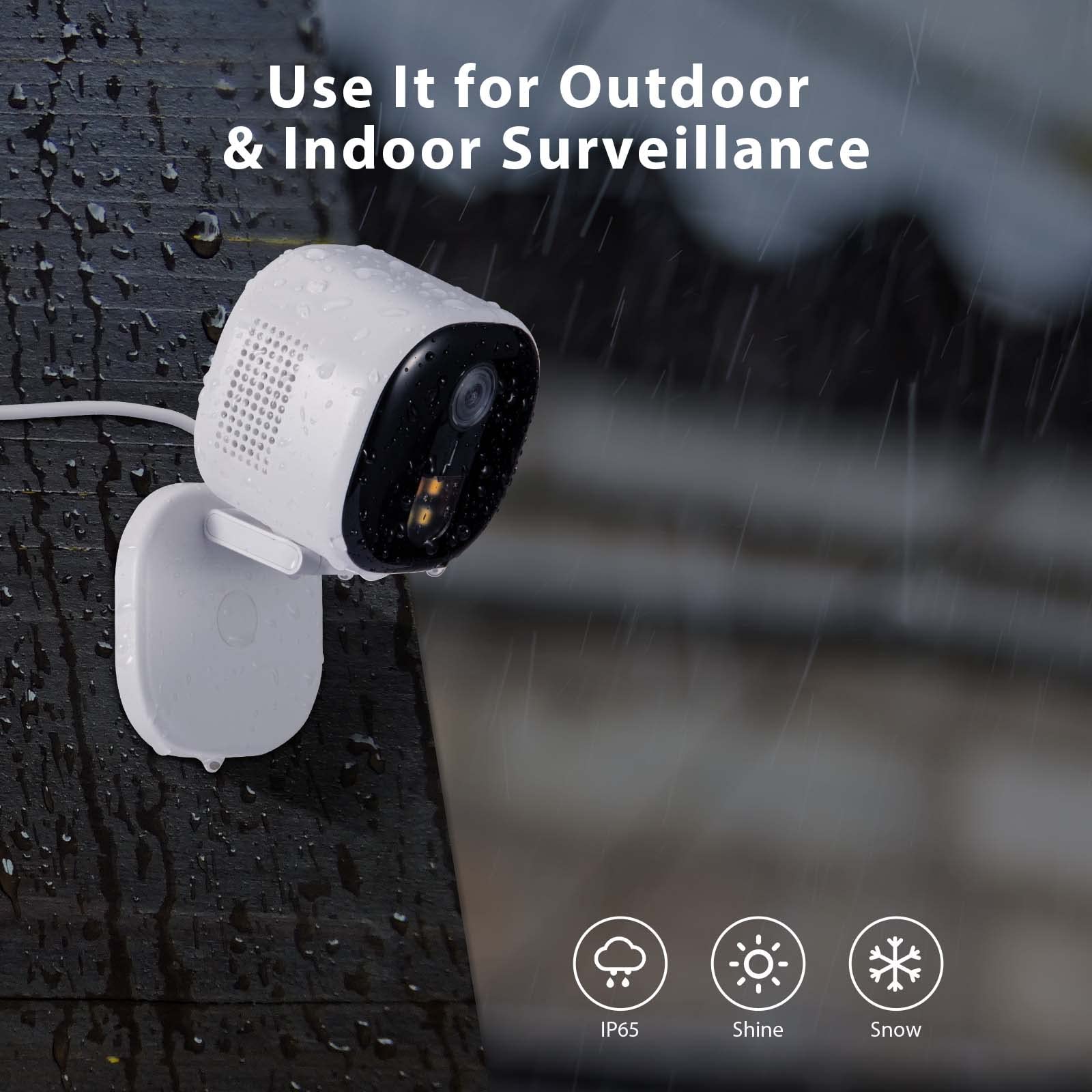 winees Outdoor Security Camera, Wired 2K 4MP Indoor/Outdoor Video Camera for Home Security, Surveillance Camera with Color Night Vision, 2-Way Audio, Siren, Human/Pet/Sound Detection