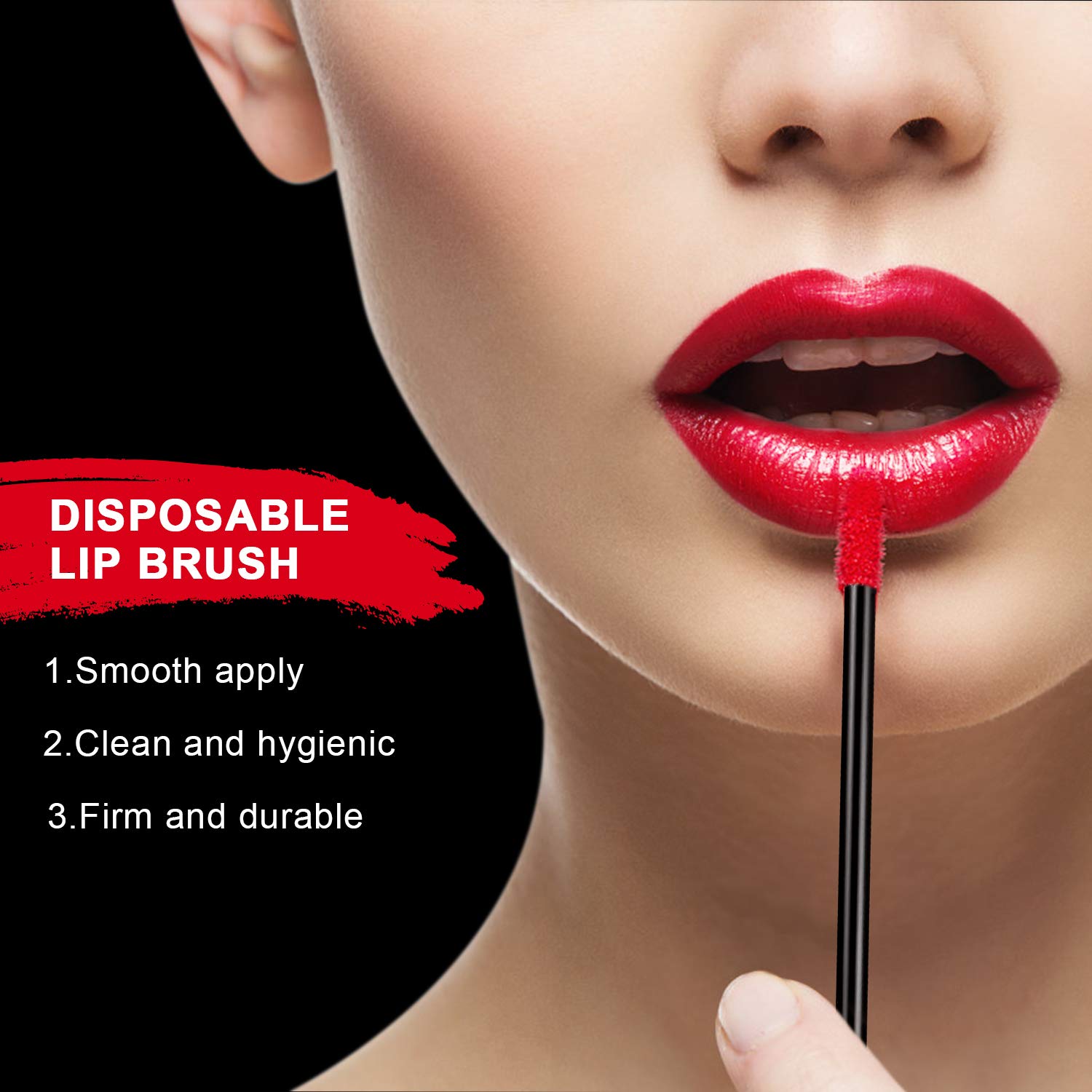300pcs Disposable Lip Brushes Make Up Brush Lip Gloss Applicators Lipstick Wands Tool Kits Lip gloss Applicators Tester Wands (black) (300): Beauty