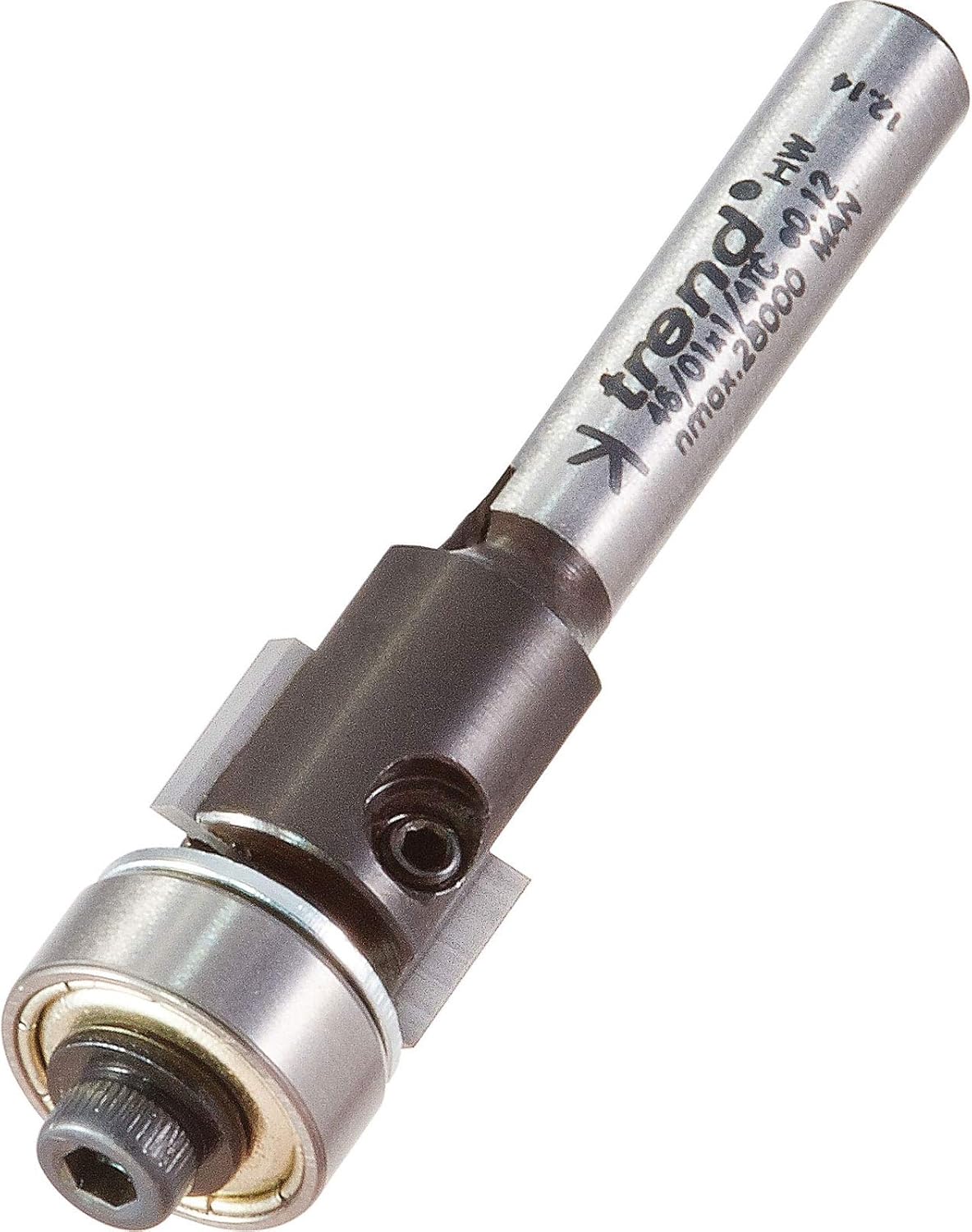 Trend Professional Rota-Tip Trimmer, 1/4 Inch Shank, 12.7mm Cut Diameter & 8mm Cut Length, 46/01X1/4TC, Silver, 0.5 inches x 8mm