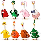 FuWeave 8 Set Holiday Porch Goose Outfits Valentine St. Patrick Easter Summer 4th of July Fall Halloween Christmas Lawn Porch Goose Clothing for Patio Yard Lawn Decor(Style5,23 Inch)