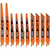 HORUSDY 10-Piece Reciprocating Saw Blades Set, Metal & Woodcutting Saw Blades