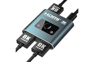 BINZET 4K 120Hz HDMI Switch, 8K 60Hz HDMI 2.1 Bi-Directional 2-in-1/1-in-2 Switcher Splitter, Aluminum HDMI Selector 48Gbps High Resolution Switch Capable for Gaming, PS5, Xbox, HDR10, Dolby Vision