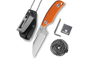 DRACHENADER EDC Fixed Blade Knife with Sheath, D2 Steel, G10 Handle, Ergonomic Design for Camping, Hiking, and Survival (Silver Blade + Orange Handle, S-2-Sheepsfoot-Orange Handle)