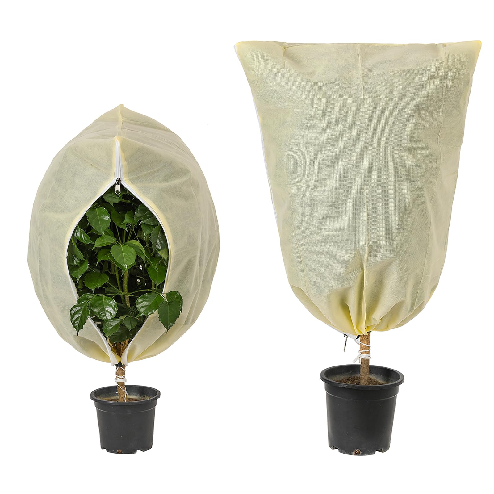 Plant Covers Freeze Protection,2 Pack (23.6"X31.5"+31.5"X47.3") Plant Covers for Winter,Tree Frost Cloths for Outdoor Plants,Plant Blankets Freeze Covers Bags with Zipper Drawstring for Outdoor Plants