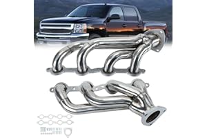 KNETEGD Exhaust Headers Compatible With 2002-2013 Chevy Silverado 1500 4.8L 5.3L 6.0L 6.2L, For 2007-2016 Chevy Silverado 2500HD 3500HD 6.0L, For 2007 Chevy Silverado 2500HD Classic 6.0L