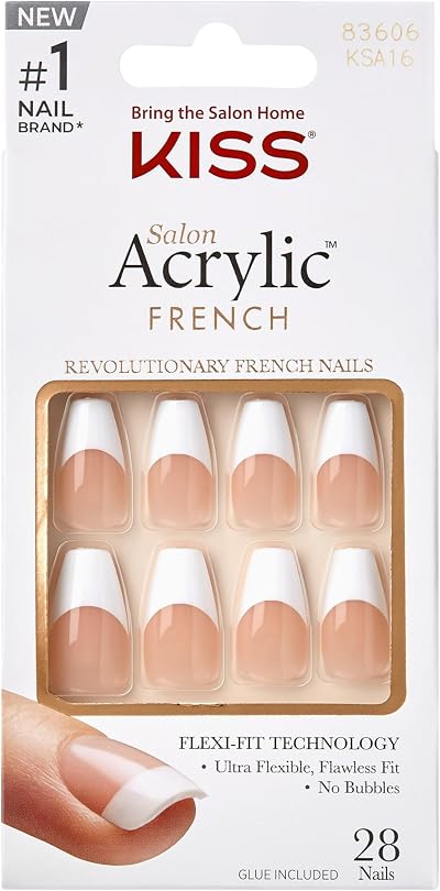 KISS New York Je T'aime Salon Acrylic French Nails Kit Medium