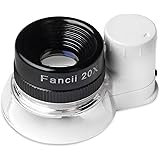 Fancii LED Illuminated 20X Jewelers Loupe Magnifier, Triplet Glass - Premium Aluminum Magnifying Eye Loop Best for Jewelry, D