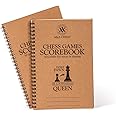A&A 2 Pack Chess Scorebook, 50 Games Recordable, 100 Moves Per Game, Eye-Protection Chess Scorebook / 5.5 x 8.25 in.