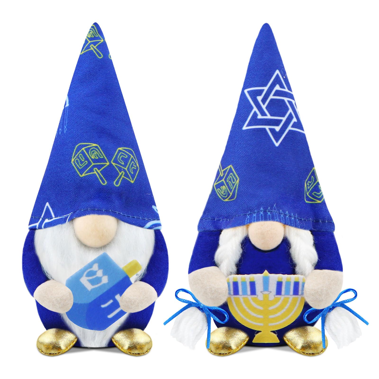 Gehydy Set of 2 Christmas Gonk Chanukah Christmas Decoration Gnome Handmade Scandinavian Tomte Xmas Decor for Home Kitchen - Navy Blue