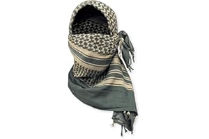 M MCGUIRE GEAR Shemagh Tactical Scarf, Middle Eastern Desert Hood, Bandana, Keffiyeh, Military Style, 100% Cotton, 42" x 42"