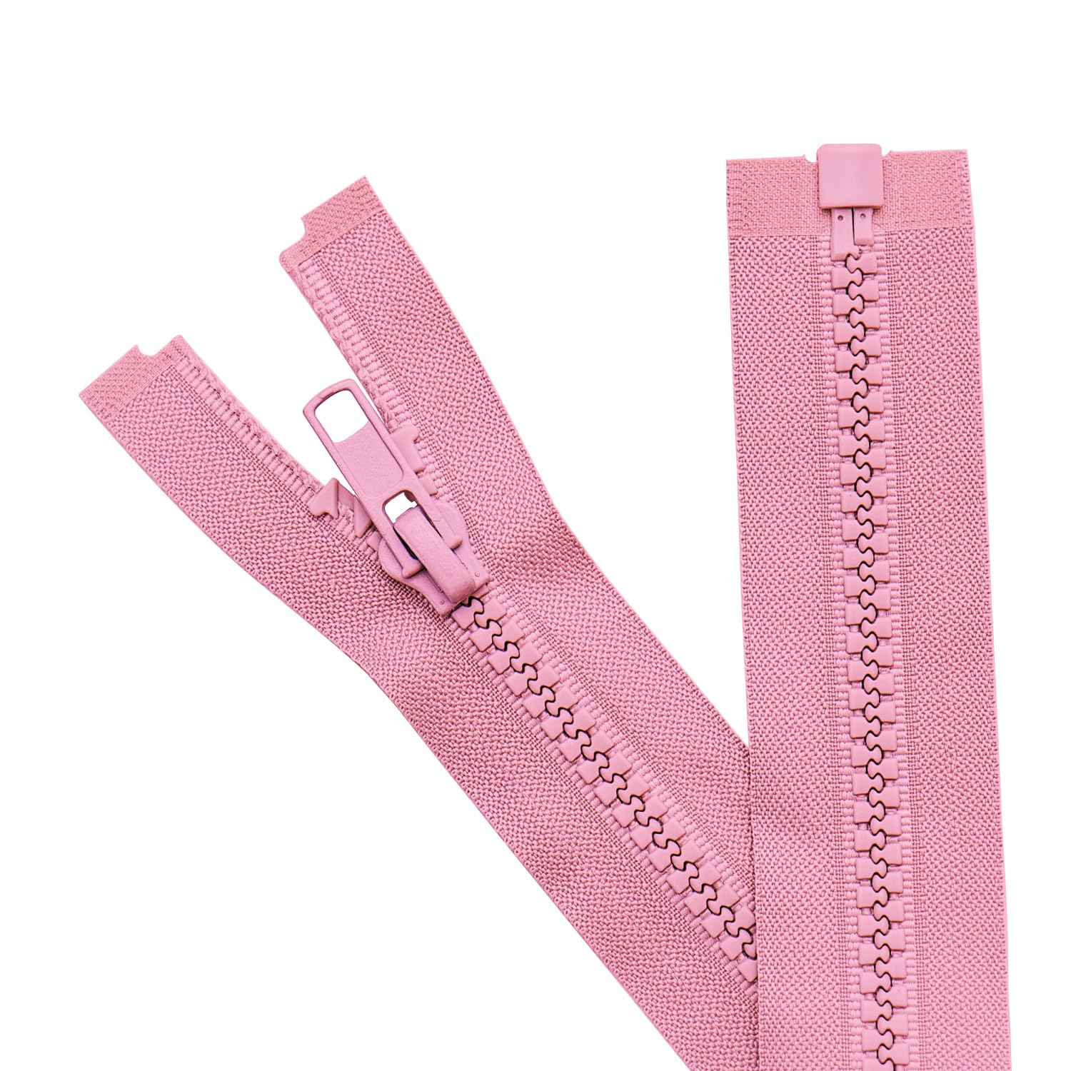 Sawoake 2PCS #5 30 Inch Separating Jacket Zippers for Sewing Coats Jacket Zipper Pink Molded Plastic Zippers Bulk Tailor DIY Sewing Tools for Garment/Bags/Home Textile