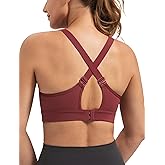 Yvette Supportive Sports Bra Adjustable Straps Plus Size Workout Running High Impact Sports Bras for Women Sewn in Pads