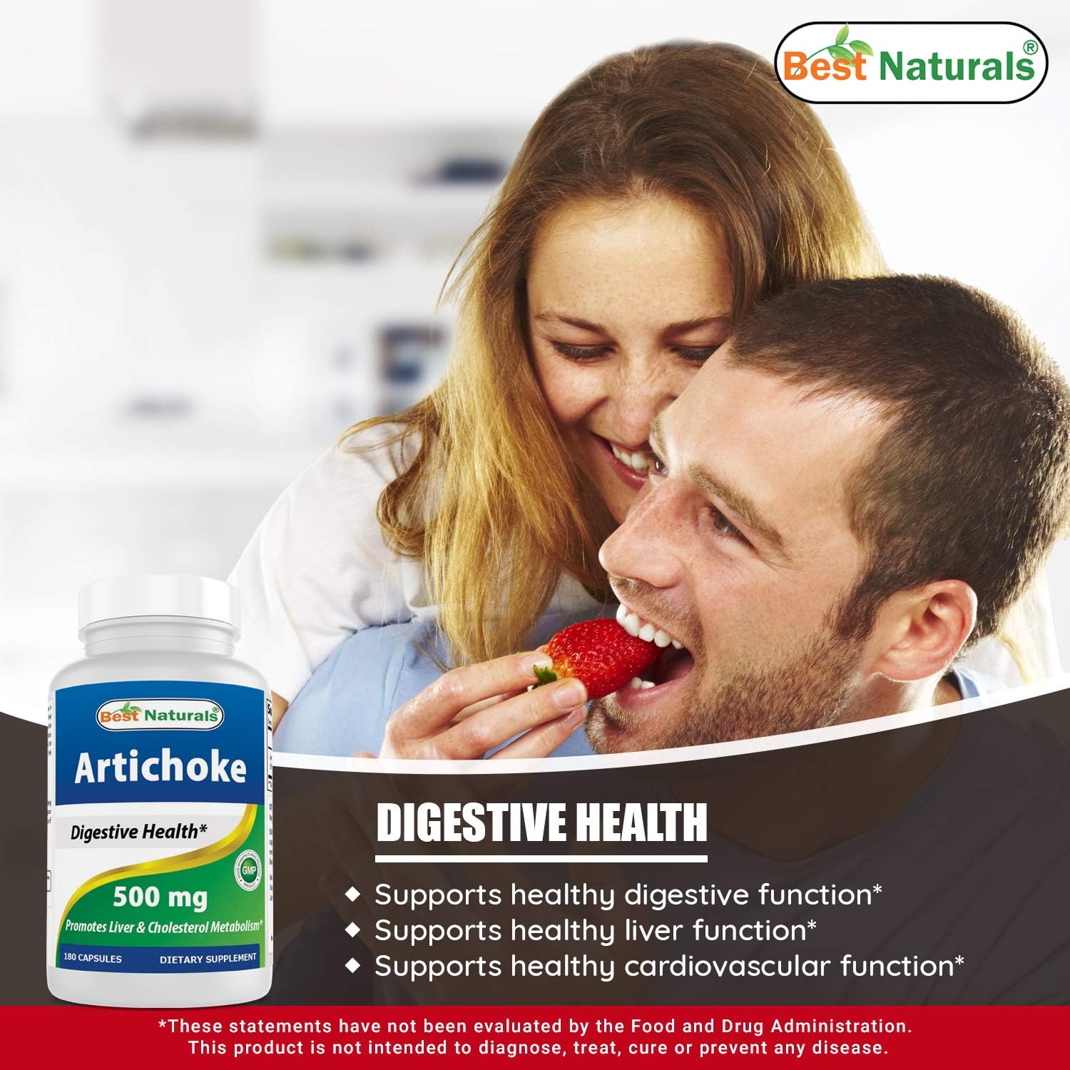 Best Naturals Artichoke Extract 500 mg 180Capsule (180 Count (Pack of 1)) - Image 5
