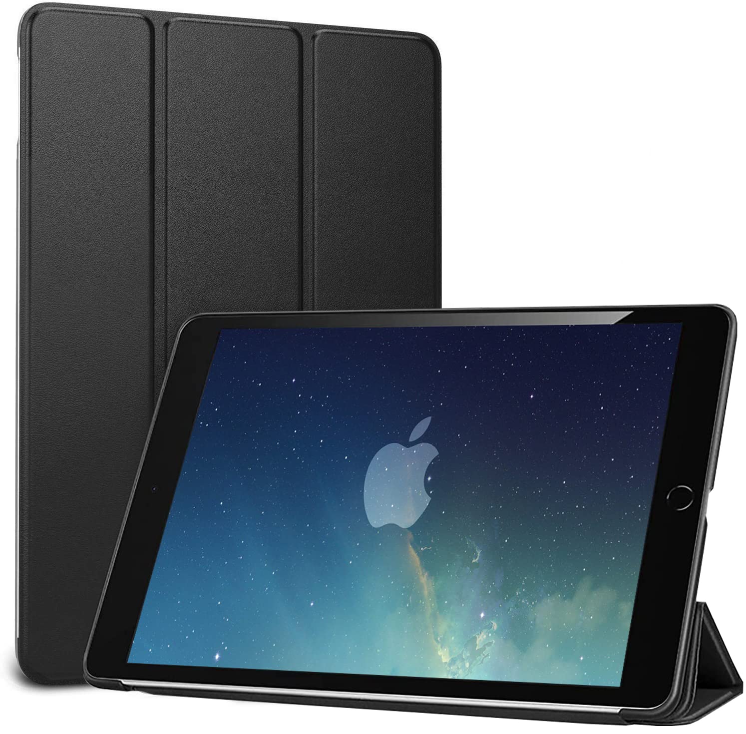 FS PRO TRADERS FSPRO Case For New iPad 9th Generation 2021, iPad 10.2 Case, iPad 9 9th gen (A2602, A2603, A2604, A2605), Slim Smart Shell Stand Cover with Translucent Frosted Back Protector (Black)