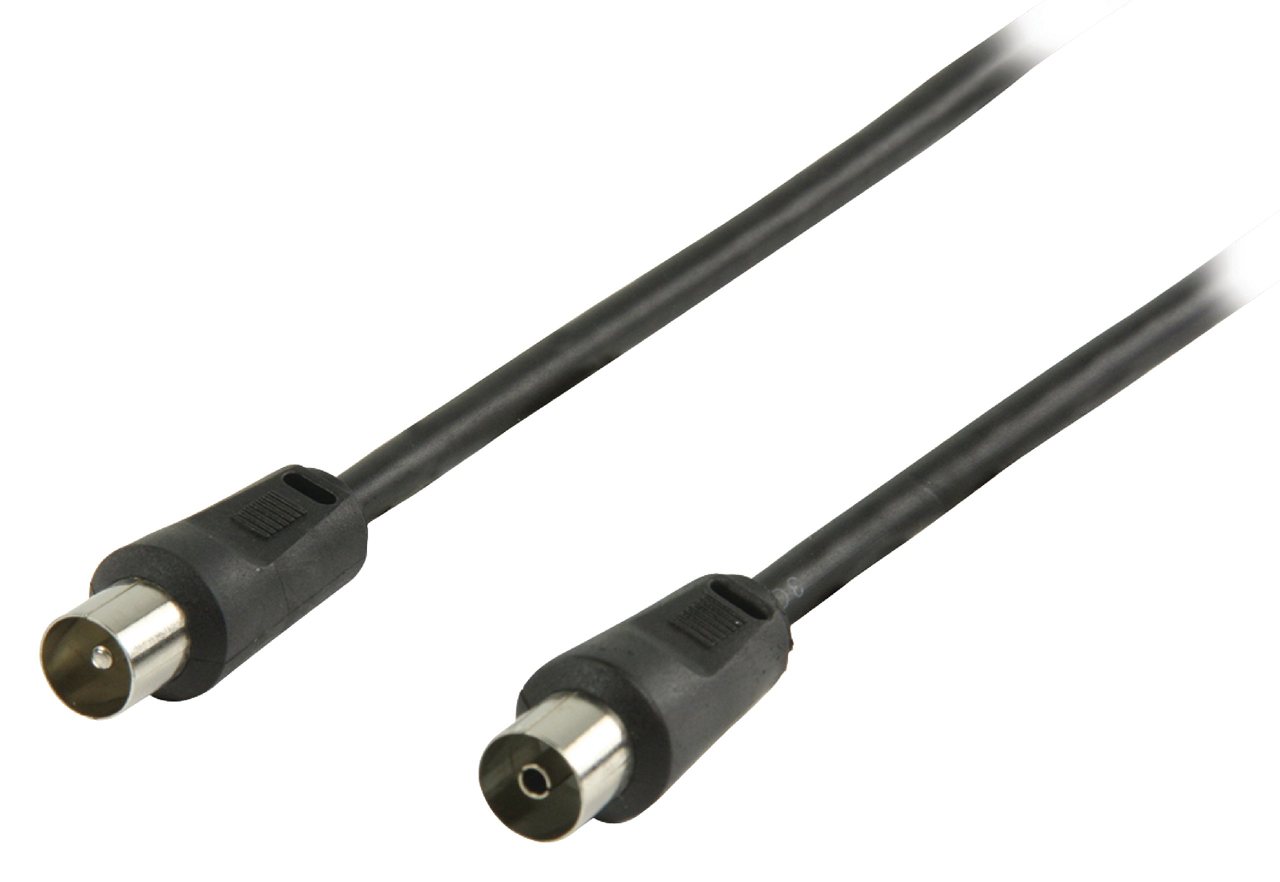 electrosmart 10m Black TV Aerial Extension Cable - Male Coax Plug Straight to Female Coax Socket Straight