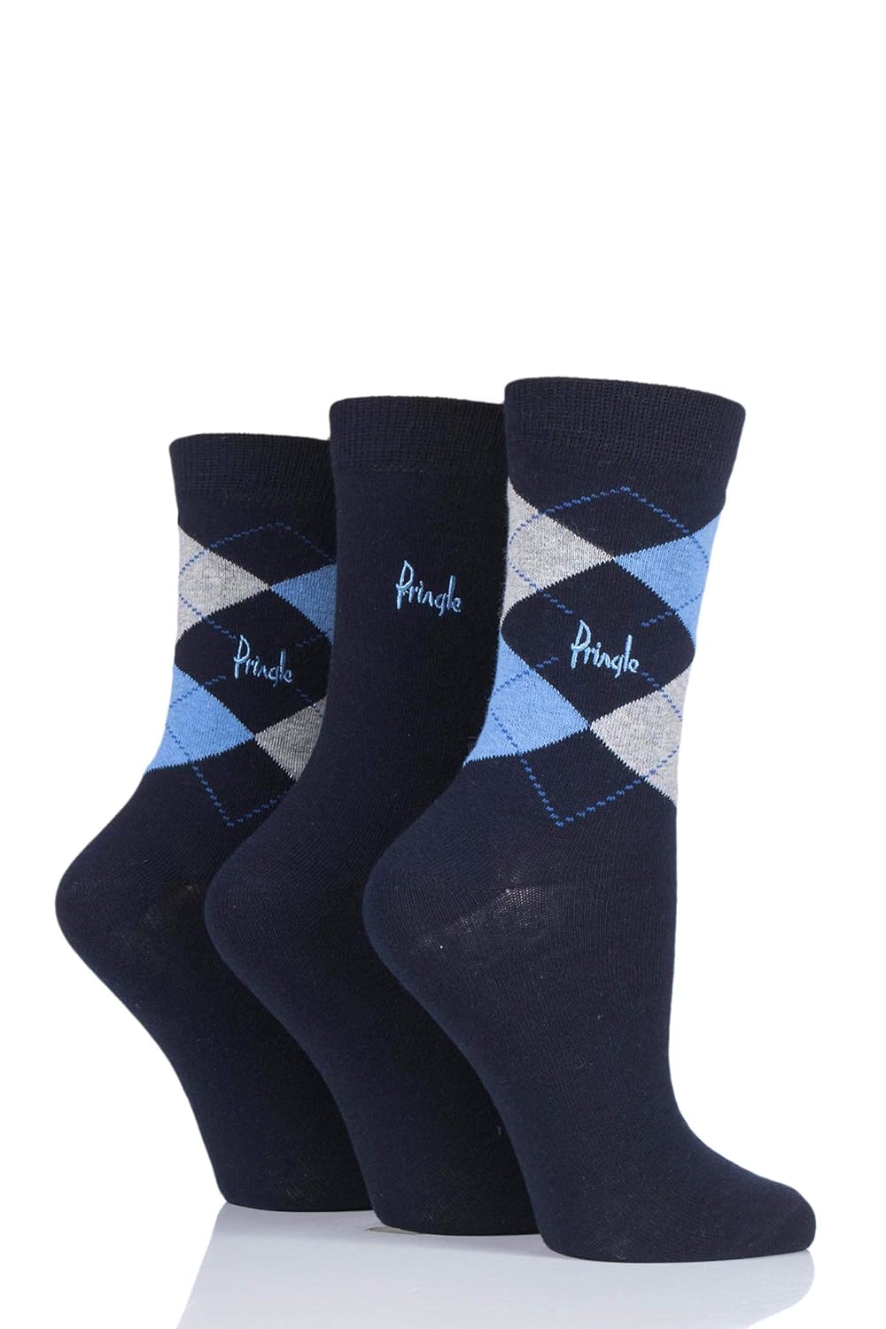 Pringle Women Gift Boxed Argyle Cotton Socks Pack of 3 Navy 48 Amazon
