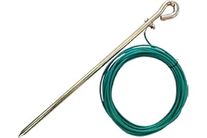 MOKIKUBA- Portable Ground Rod with15ft Flexible Grounding Wire UL Listed | Great for Electric Fences,Antennas,Satellite Dishes,Ground Post Pin,Tie out Stake (Portable Ground Rod with 15ft Wire)