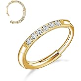 limerencia G23 Titanium Nose Ring Hoop,8mm/10mm Cubic Zirconia Nose Ring Cartilage Hoop Earring Septum Ring Tragus Conch Helix Daith Lip Piercing Jewelry for Women Men