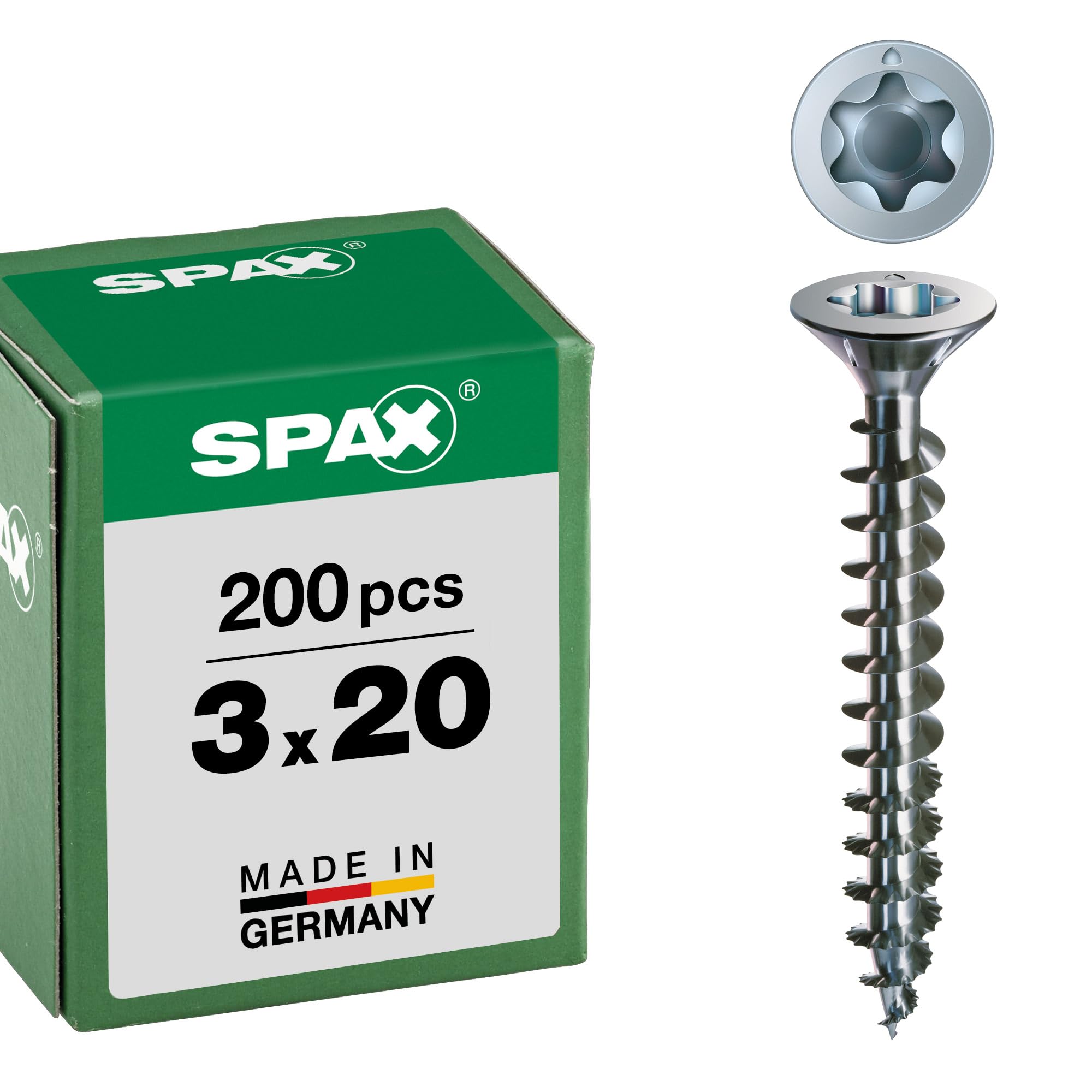 Spax 4CUT 1191010350155 Universal Screw, Countersunk, T-Star Plus, Fully Threaded, Galvanised Blank A2J, 1191010300203 โ image 1