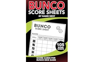 Bunco Score Sheets: 105 Score Keeping Pads | Bunco Dice Game Kit Book
