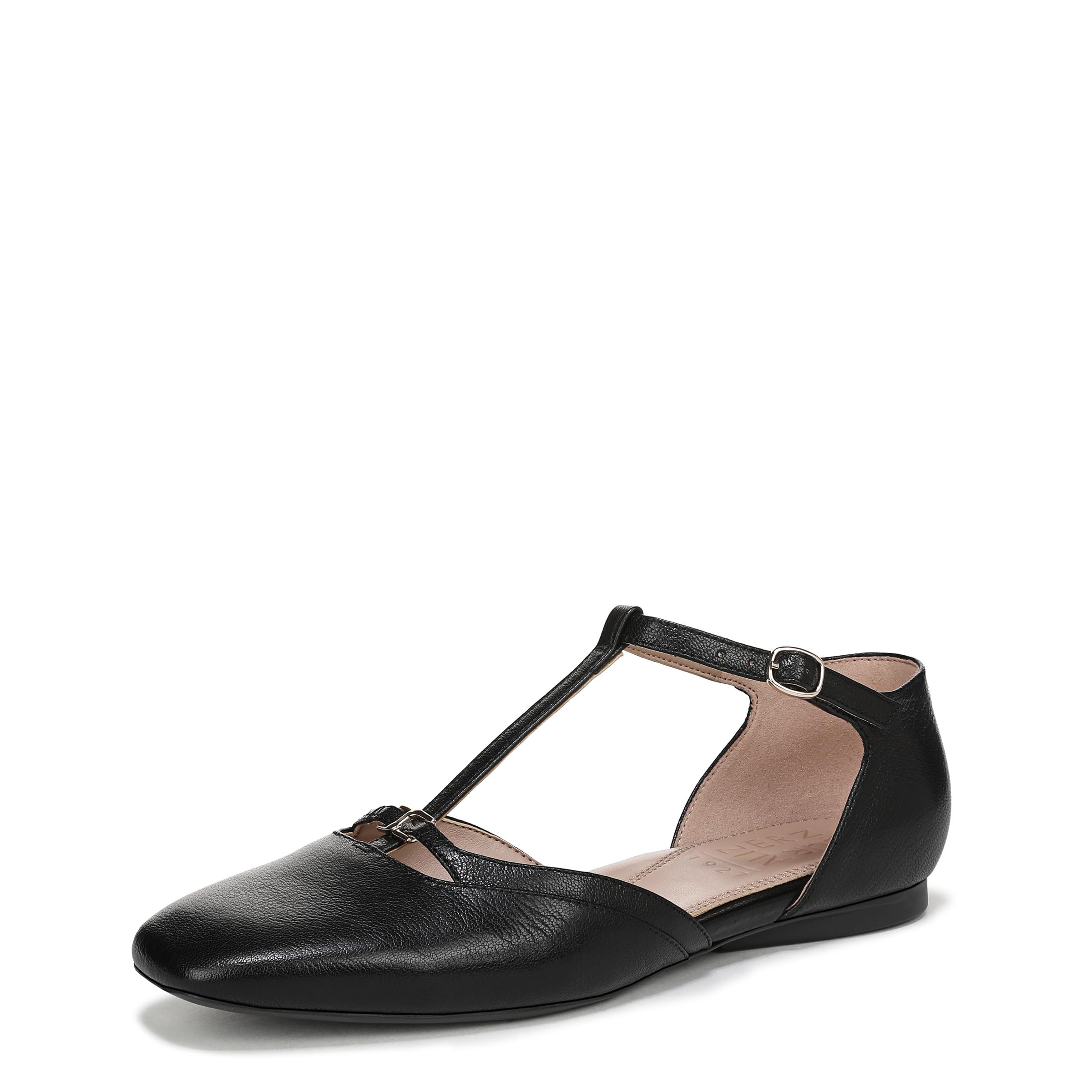 Naturalizer Women’s Caresse Mary Jane Flat Black Leather 10.5 M