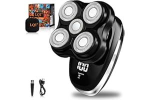 LQT Head Shavers for Bald Men,Wet & Dry Bald Head Shaver,Rechargeable Head Razor with LED Display and 3 Second Safety Lock,5D Floating Head Shaver Comes with Magnetic Detachable Blades