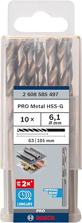 Bosch 10x PRO Metal HSS-G Twist Drill Bit Ø6.10 mm Set of 10 view 2