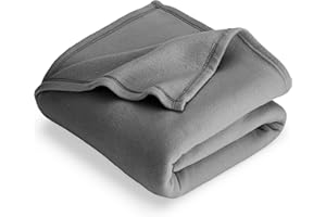 Bare Home Polar Fleece Blanket - Full/Queen Blanket - Grey - Warm & Cozy - Premium Fleece Blanket - Blanket for Bed, Sofa, Camping, Travel and Cold Nights - Lightweight Blanket (Full/Queen, Grey)