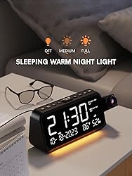 Projection Alarm Clock for Bedroom, Digital Clock