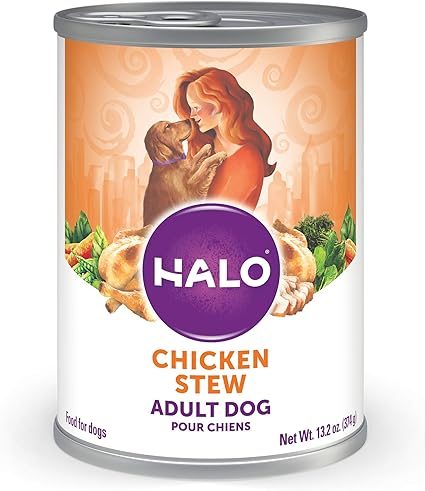 Amazon Com Halo Natural Wet Dog Food Premium And Holistic Whole Meat Chicken Stew 13 2oz Can Pack Of 6 Sustainably Sourced Adult Dog Food That S Non Gmo Bpa Free And