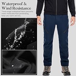 Men's Snow Ski Waterproof Fleece Lined Pants Winter