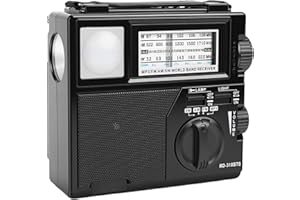 Diyeeni AM FM Radio Portable Bluetooth, Solar/AA Battery Operated/USB C Rechargeable for Emergency, Shortwave Bluetooth Radio