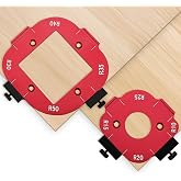 Draxzor 2 Pack Router Corner Radius Templates, Router Corner Jig (R10-R50) | Premium Aluminum Alloy Corner Rounding Jig, 8-in-1 Router Template Guide for Woodworking, Fits Trim, Handheld, Table Routers