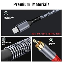 QIMIAOUS [MFi Certified] 10.5FT Lighting to RCA