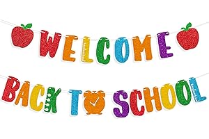 Gifloon Colorful Welcome Back to School Banner, NO-DIY Back to School Banner for First Day of School Decorations