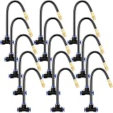 Zonon 15 Pcs Brass Misting Nozzles Tee with 8" Built in Hose for 0.32"/8 mm Tubing 360 Degree Rotation Adjustable Water Mister Nozzle Thread Sprayer Misting Part Accessories for Patio Outdoor Cooling