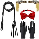 Fleursun Ringmaster Costume Accessories, Women Circus Costume whip, Epaulettes, Adult Circus Ringmaster Costume Halloween Cosplay (Black)